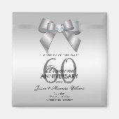 Aimant Posh Gem Bow & Ribbon 60e anniversaire de Mariage (Devant)