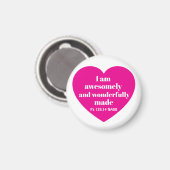 Aimant Positive Bible Verse Affirmation Pink Heart Cute (Recto/Verso)