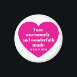 Aimant Positive Bible Verse Affirmation Pink Heart Cute<br><div class="desc">This cute magnet features a powerful Bible verse from the Book of Psalms in a simple red heart.   It's a nice uplifting gift for Valentine's Day or any other occasion when a positive word is needed.</div>