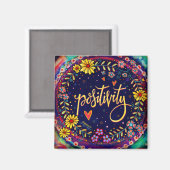 Aimant Positivity Fun Floral tendance UN MOT Inspirivity (Recto/Verso)