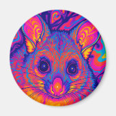 Aimant possums australien queue touffue psychédélique (Devant)