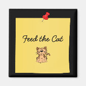 Aimant post-it-note "Feed the Cat" (Devant)