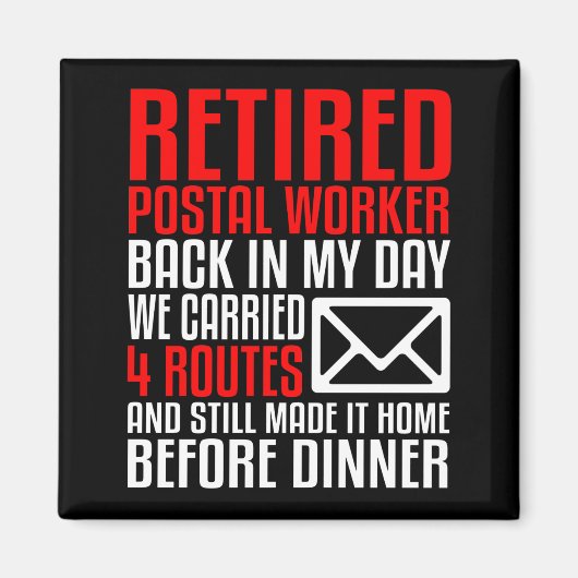 Aimant Poste Carrier Travailleur Retraite Cadeau Funny Ma (Devant)
