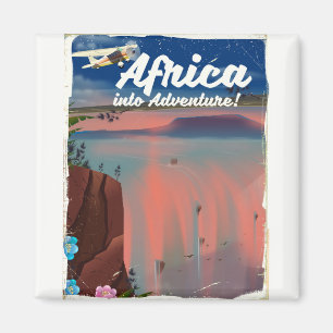 Aimant Poster African Waterfall Adventure
