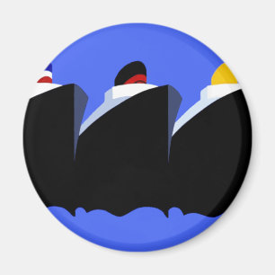 Aimant Poster Art Déco des paquebots de croisière vintage