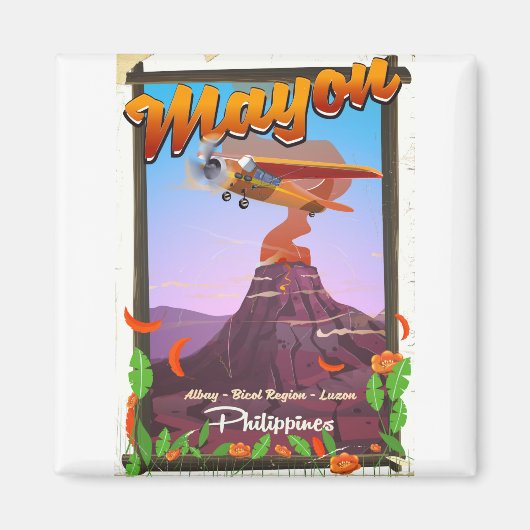 Aimant Poster d'aventure Mayon Volcano philippines (Devant)