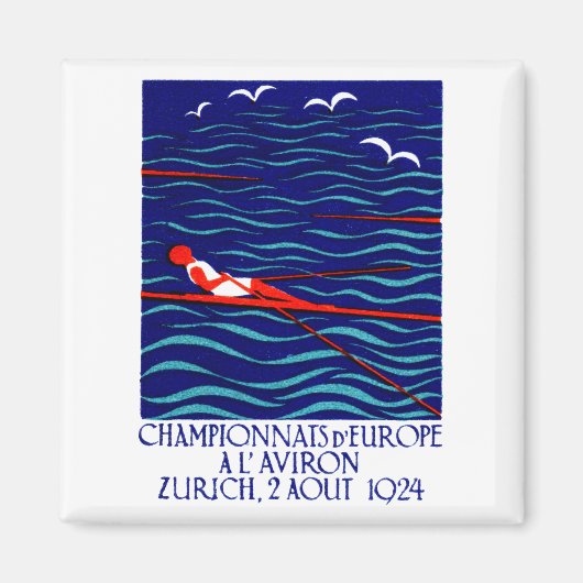 Aimant Poster d'aviron 1924 à Zurich (Devant)