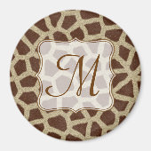 Aimant Poster de animal de girafe Monogramme initial magn (Devant)