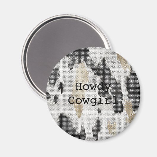 Aimant Poster de animal de vache noire blanche en or (Recto/Verso)