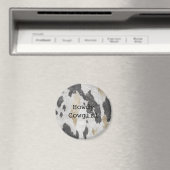 Aimant Poster de animal de vache noire blanche en or (In Situ (Lave-vaisselle))