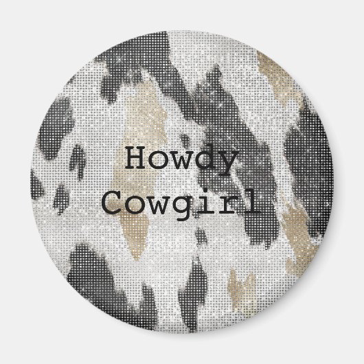 Aimant Poster de animal de vache noire blanche en or (Devant)