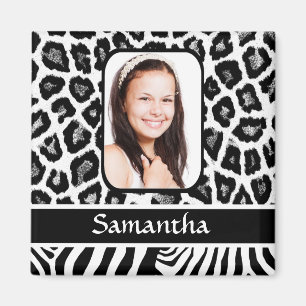 Aimant Poster de animal noir et blanc