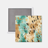 Aimant Poster de animal noir Turquoise or (Recto/Verso)