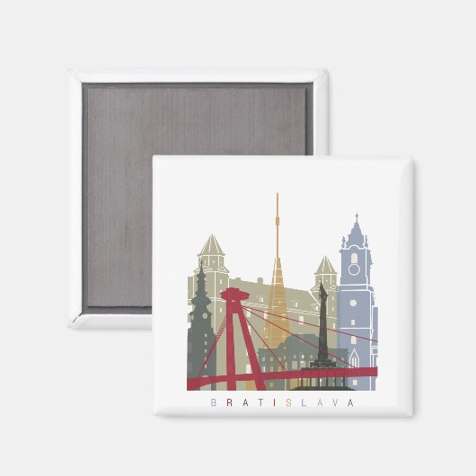Aimant Poster de Bratislava (Recto/Verso)