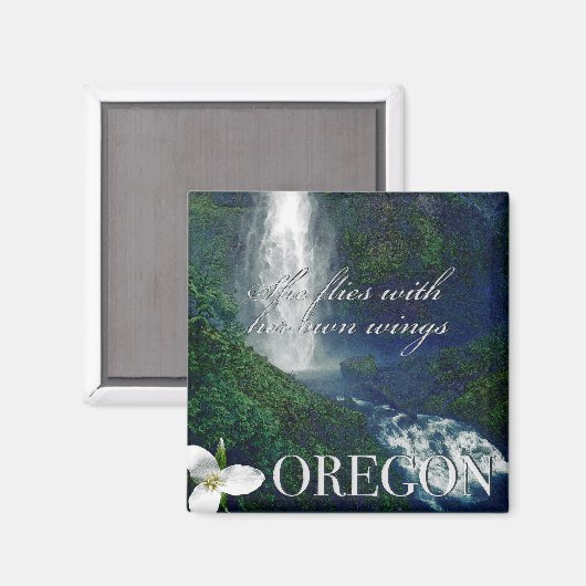 Aimant Poster de la cascade de l'Oregon (Recto/Verso)