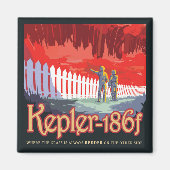 Aimant Poster De L'Espace Rétro De Kepler-186f. (Devant)