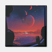 Aimant Poster de l'espace rétro - Les spectateurs observe (Devant)