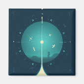 Aimant Poster de l'horloge atomique Deep Space, version b (Devant)