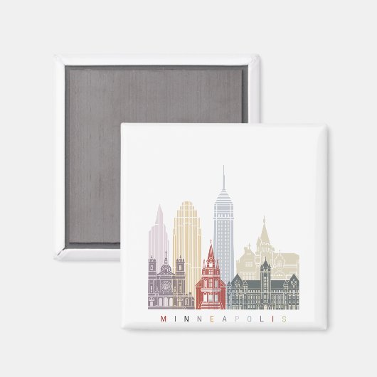 Aimant Poster de Minneapolis V2 (Recto/Verso)