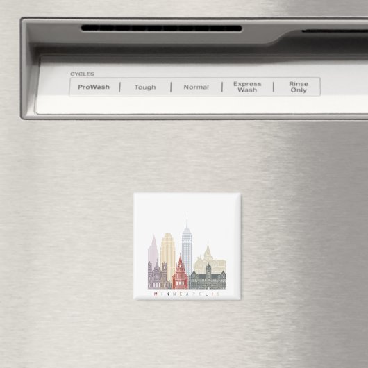 Aimant Poster de Minneapolis V2 (In Situ (Lave-vaisselle))