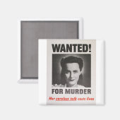 Aimant Poster de propagande "Recherché pour meurtre" 2ÈME (Recto/Verso)