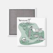 Aimant Poster de Vancouver - vert (Recto/Verso)