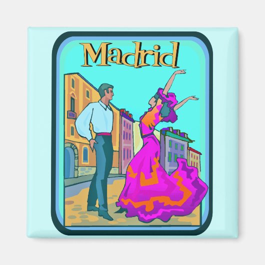 Aimant Poster de voyage Madrid (Devant)