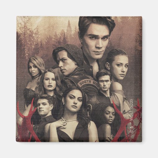 Aimant Poster du crâne de cerfs de Riverdale (Devant)