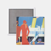 Aimant Poster du Ferry Belge Art Déco (Recto/Verso)