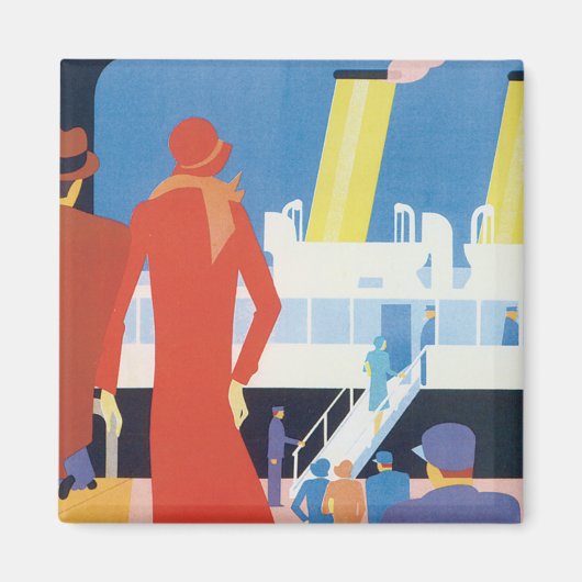 Aimant Poster du Ferry Belge Art Déco (Devant)