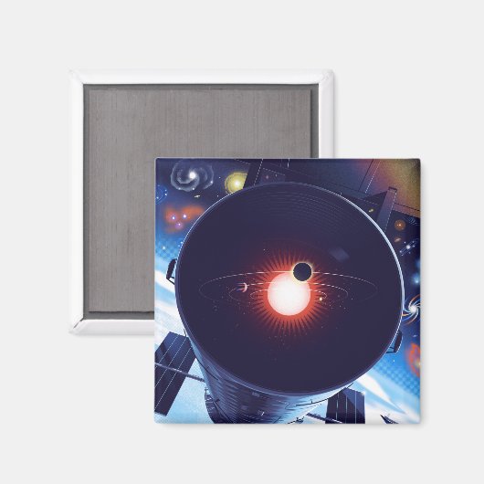 Aimant Poster du télescope spatial Hubble. (Recto/Verso)