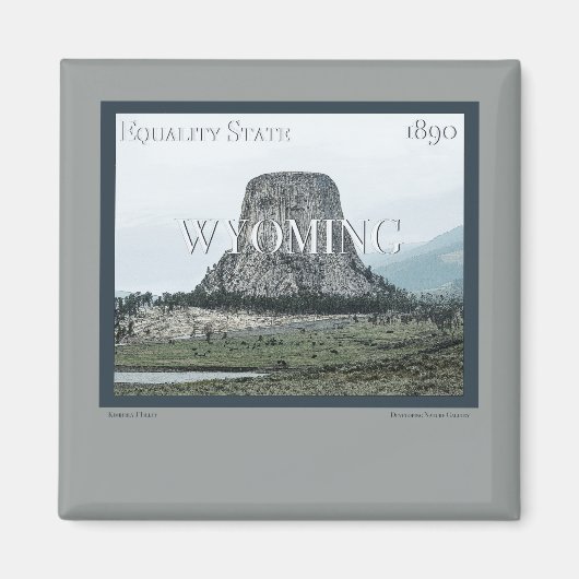 Aimant Poster du Wyoming (Devant)