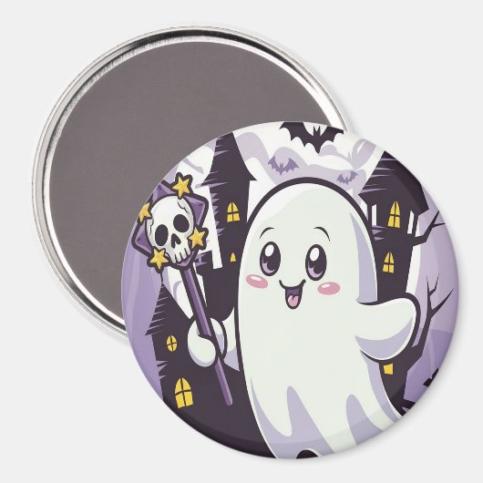 Aimant Poster mignon Ghoost avec une torsion joueuse (Recto/Verso)