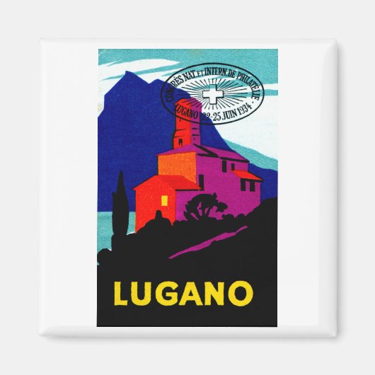 Aimant Poster philatélique de Lugano 1934 (Devant)