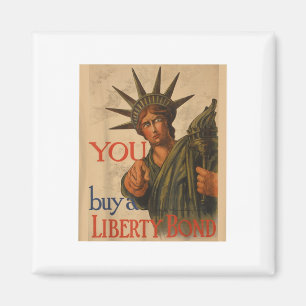 Aimant Poster Propagande Ww1 vintage Liberty Bond Usa Wor