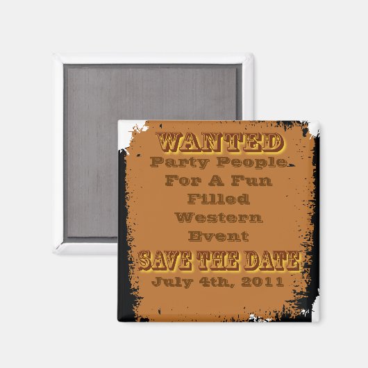 Aimant Poster Recherché Enregistrer La Date Western Rusti (Recto/Verso)