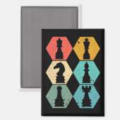 Aimant Poster Retro Vintage Chess Pièces Sunset (Recto/Verso)