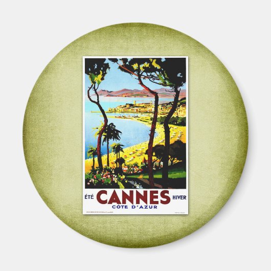 Aimant Poster vintage Cannes France (Devant)