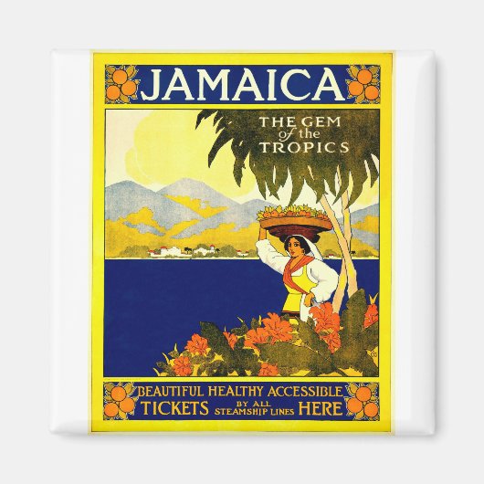 Aimant Poster vintage Jamaica Travel (Devant)