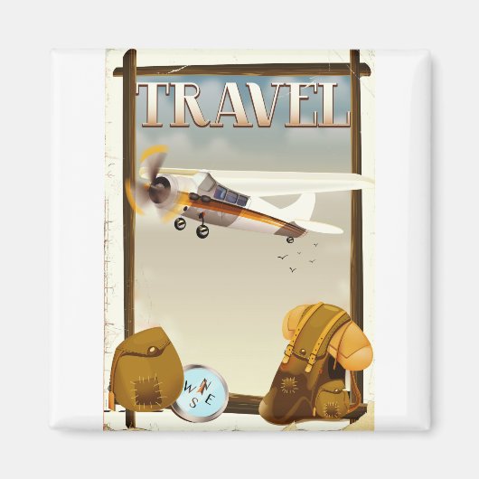 Aimant Poster Vintage voyage (Devant)