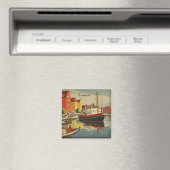 Aimant Poster Vintage voyage Danemark personnalisable (In Situ (Lave-vaisselle))