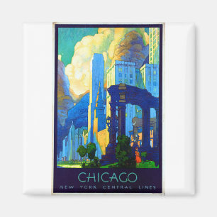 Aimant Poster Vintage voyage de Chicago