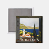 Aimant Poster Vintage voyage des lacs italiens (Recto/Verso)