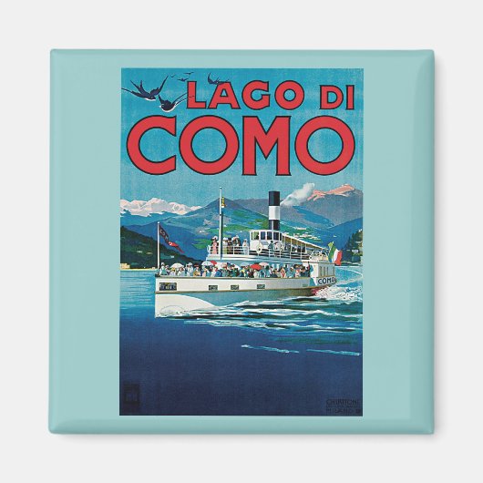 Aimant Poster Vintage voyage Lago Di Como (Devant)