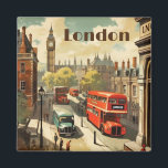 Aimant Poster Vintage voyage London City Centre<br><div class="desc">Poster Vintage voyage du London City Centre avec ses bus à impériale rouge et Big Ben en Arrière - plan</div>