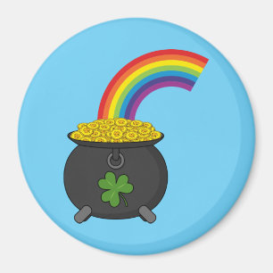 Aimant Pot de dessin en or arc-en-ciel