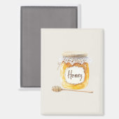 Aimant Pot de miel doré crème Nourriture Cuisine (Recto/Verso)