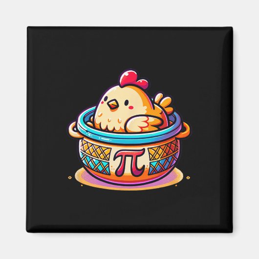 Aimant Pot de poulet Pi Funny Pi Jour math (Devant)