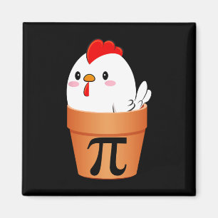 Aimant Pot de poulet Pi Pi Jour Vintage Rétro Math Lover