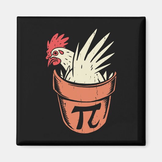Aimant Pot De Poulets Pi Funny Math Enseignant Pun Pi Day (Devant)